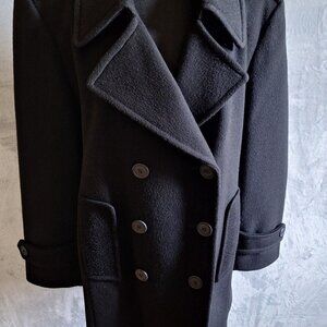 Vintage Searle Blatt Studio Black Wool Double Breasted Pea Coat Neiman Marcus 6